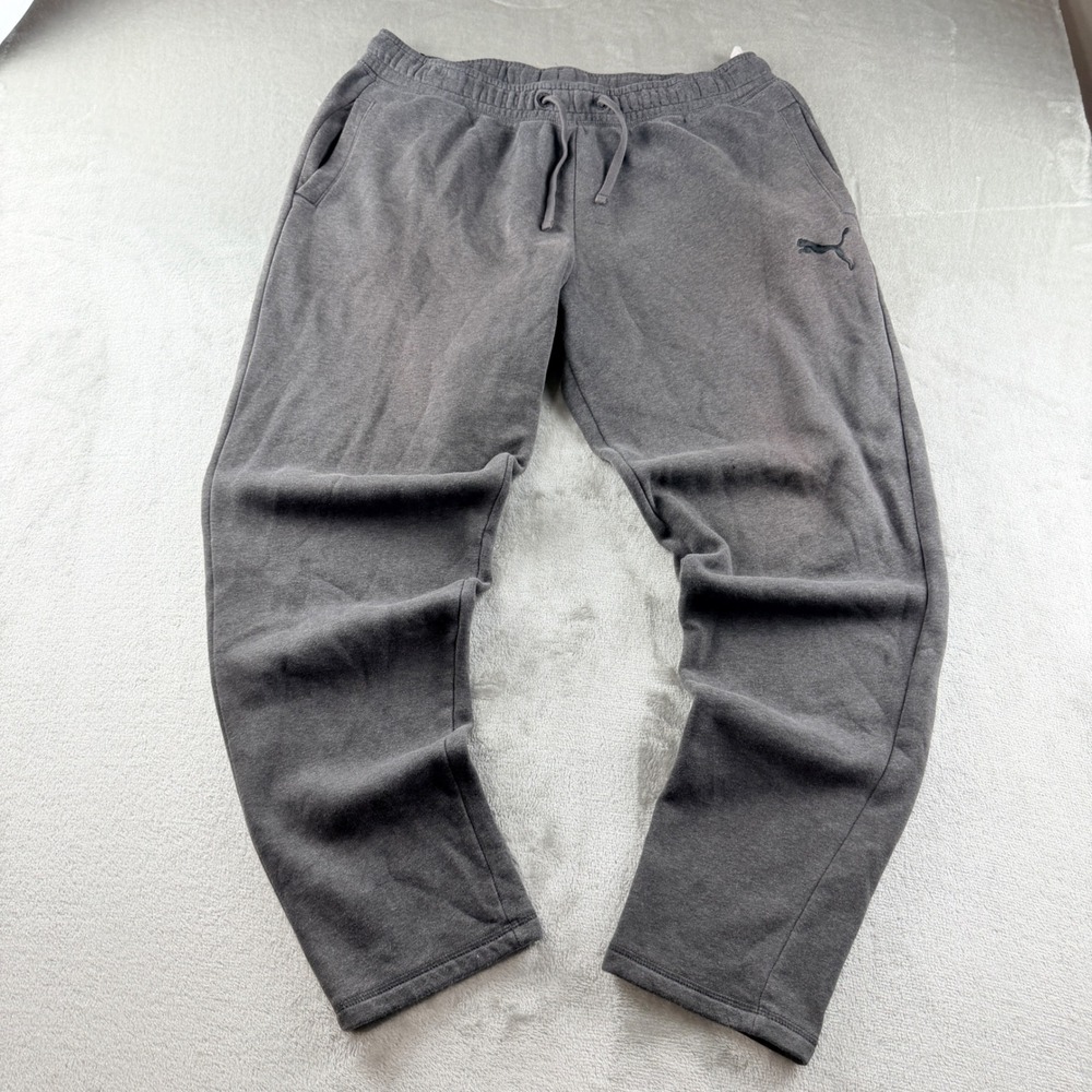 Puma Men's XL‎ Fleece Sweatpants Charcoal Gray Joggers Activewear
